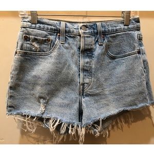 Levi’s 501 denim cut off shorts. Five button down, Size 26.